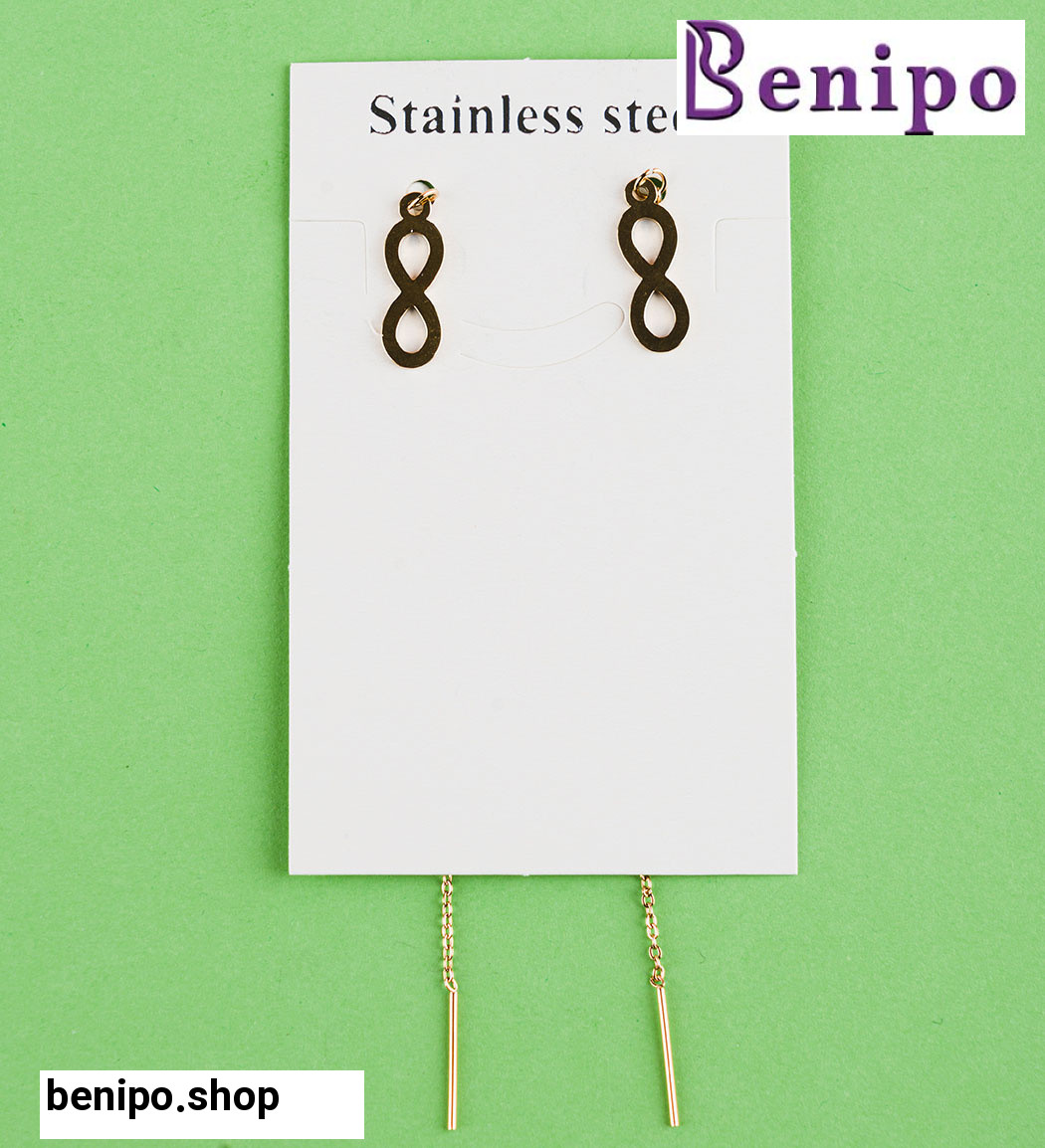 گوشواره طرح بخیه ای بی نهایت مدل SH508