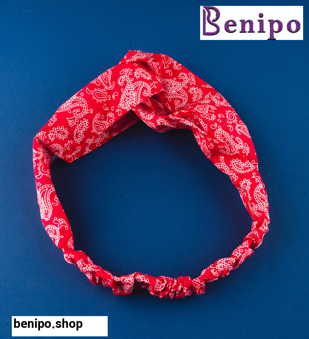 هدبند زنانه مدل بته جقه قرمز کد ANM02