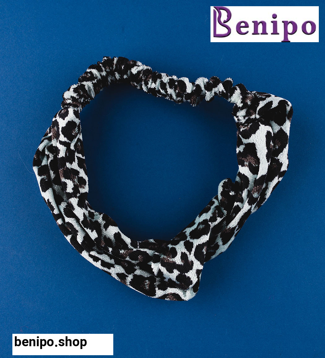 هدبند زنانه مدل پلنگی مشکی کد ANM04