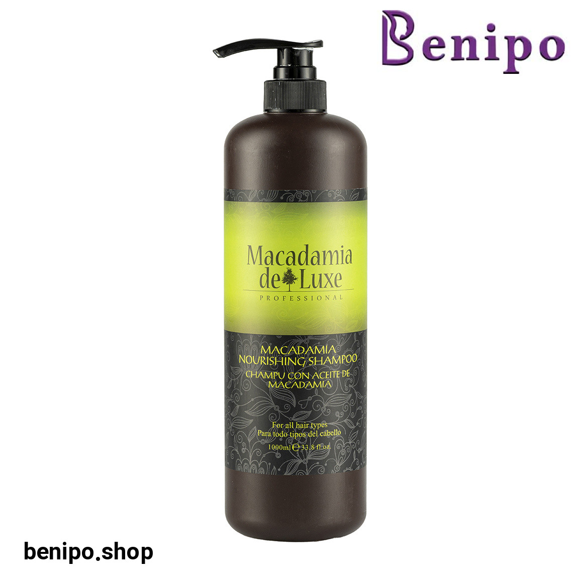 شامپو ویتامینه مدل ماکادمیا مناسب انواع مو حجم 1000 میلی لیتر