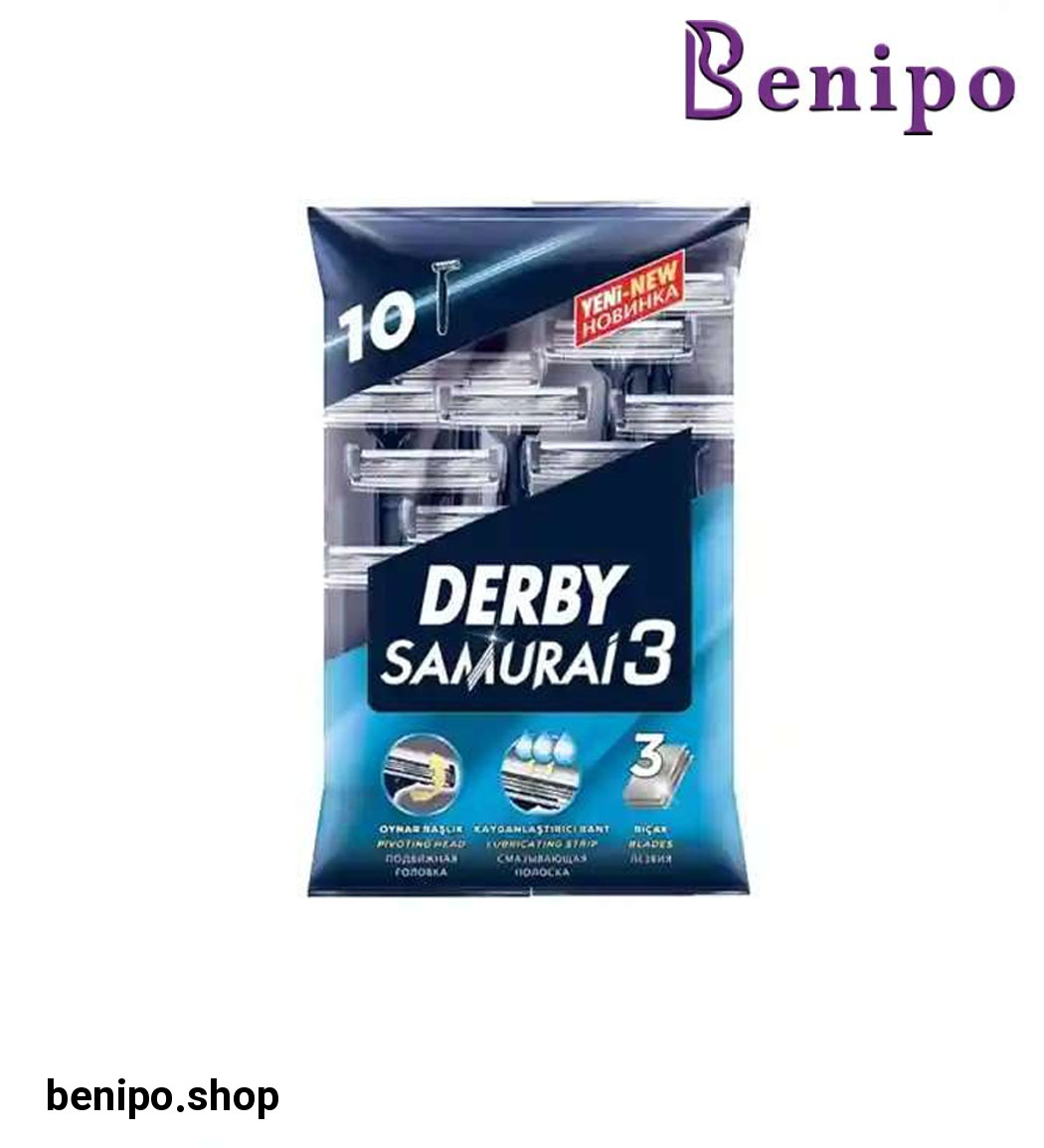 خود تراش سه لبه مدل Samurai 3 بسته 10 عددی