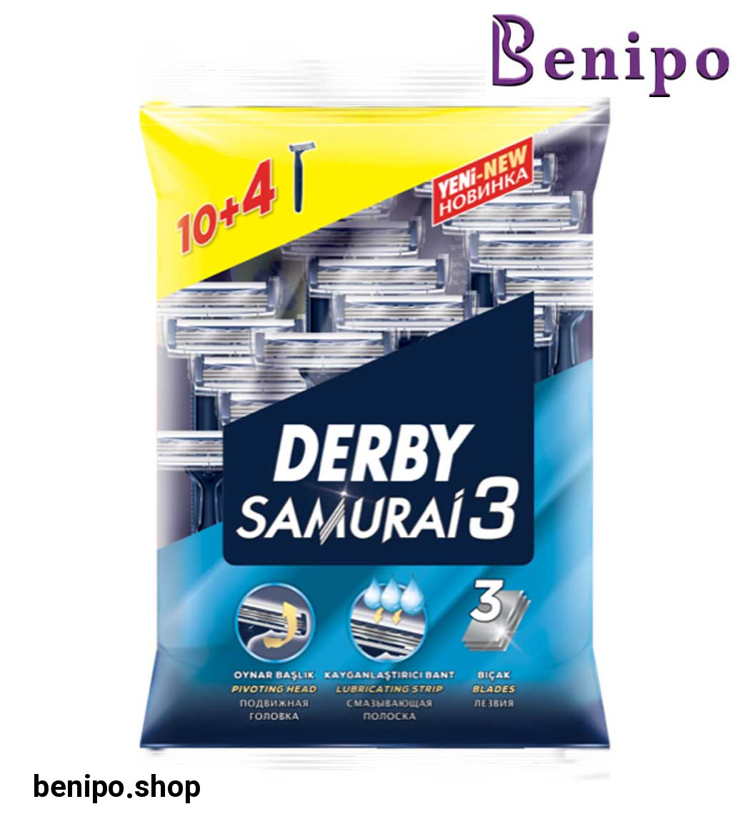 خود تراش سه لبه مدل Samurai 3 بسته 14 عددی