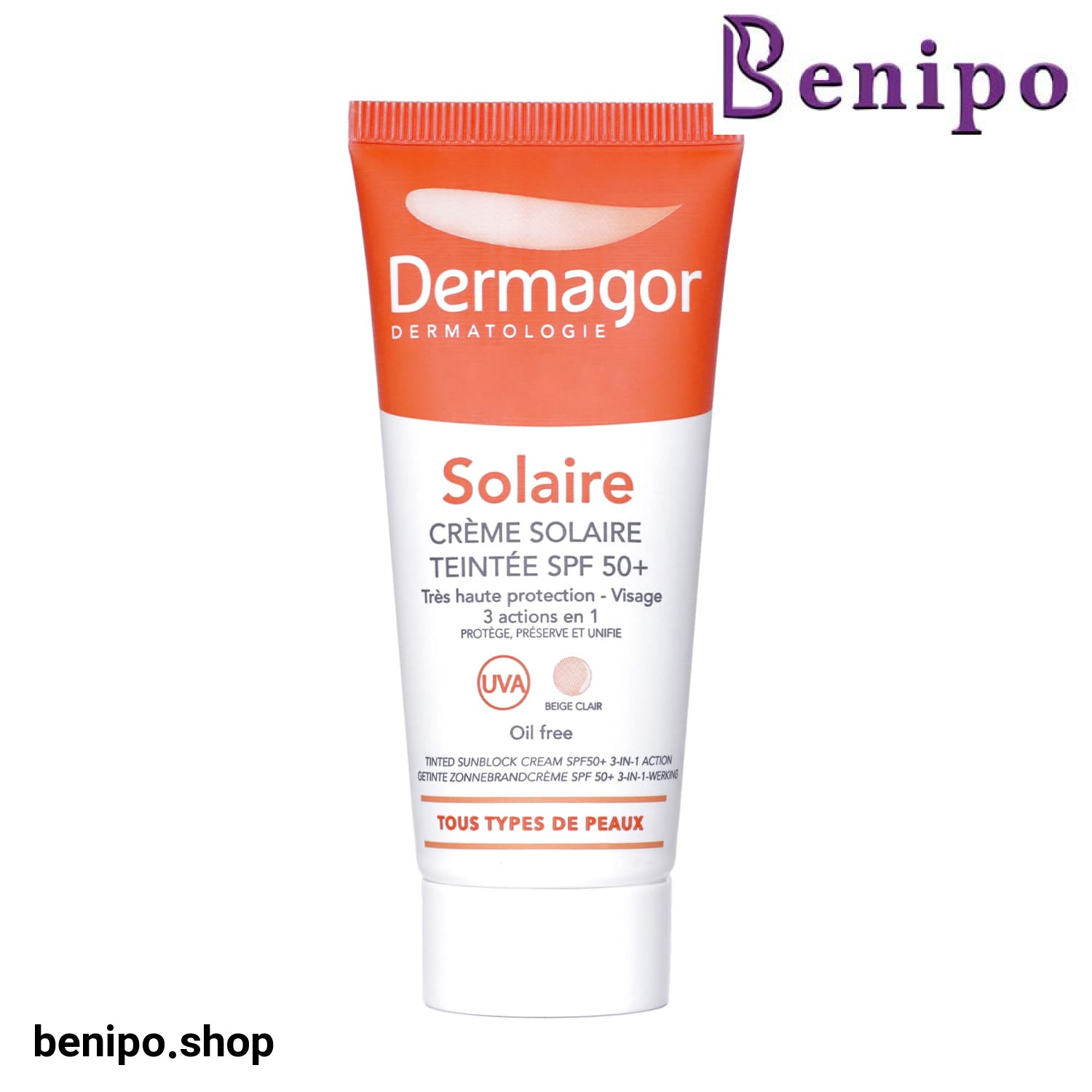 ضد آفتاب رنگی درماگور 3 در 1 فاقد چربی