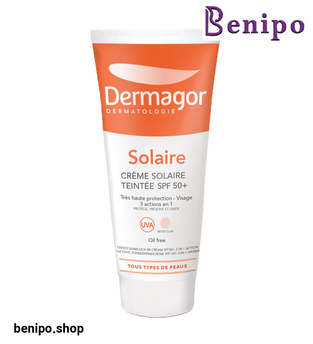 کرم ضد آفتاب رنگی اس پی اف +50 فاقد چربی 3 در 1 حجم 40میل