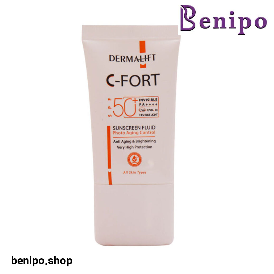 فلوئید ضد آفتاب مدل C-Fort با SPF50 مناسب انواع پوست حجم 40 میلی لیتر
