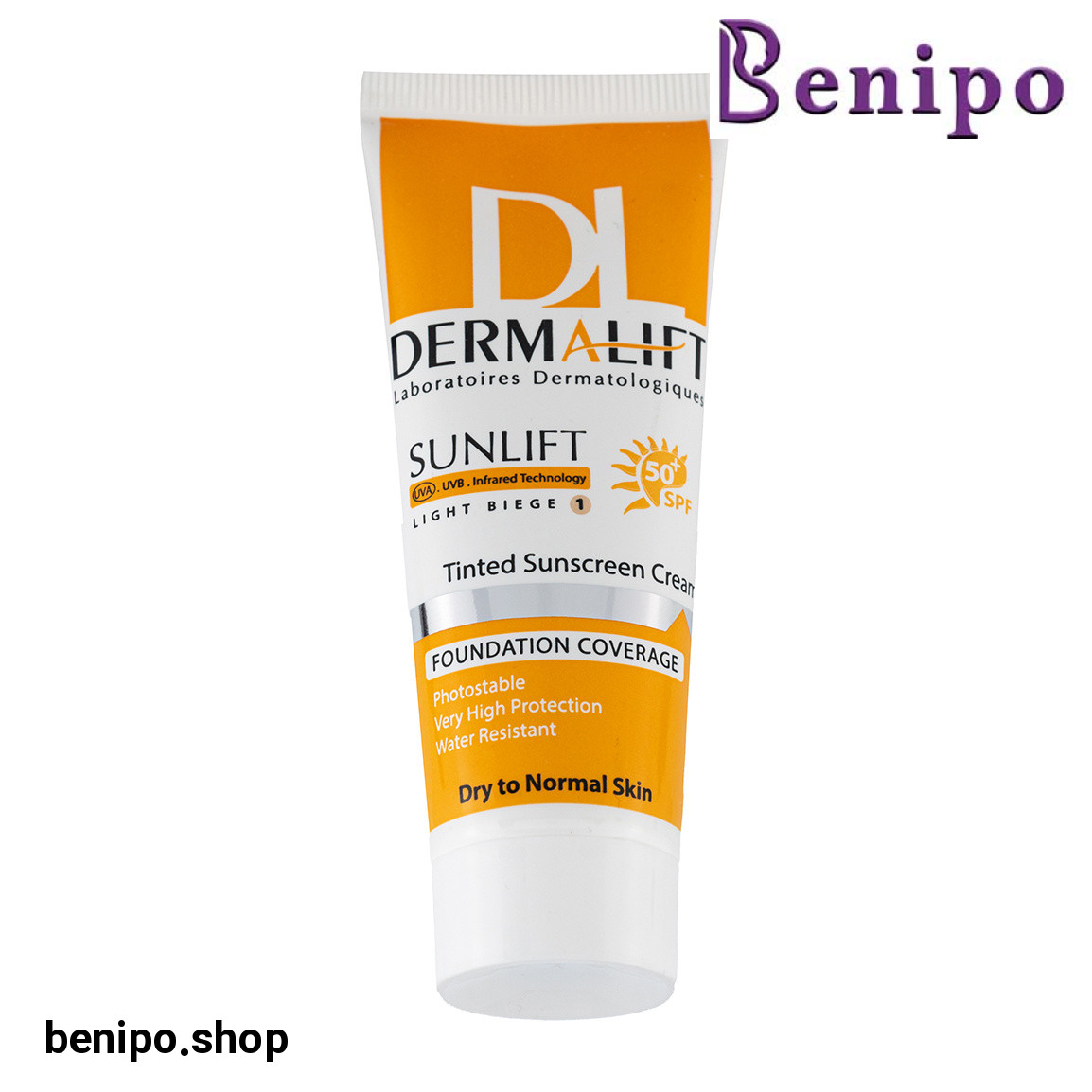 کرم ضد آفتاب رنگی شماره مناسب پوست خشک spf50 حجم 40میل