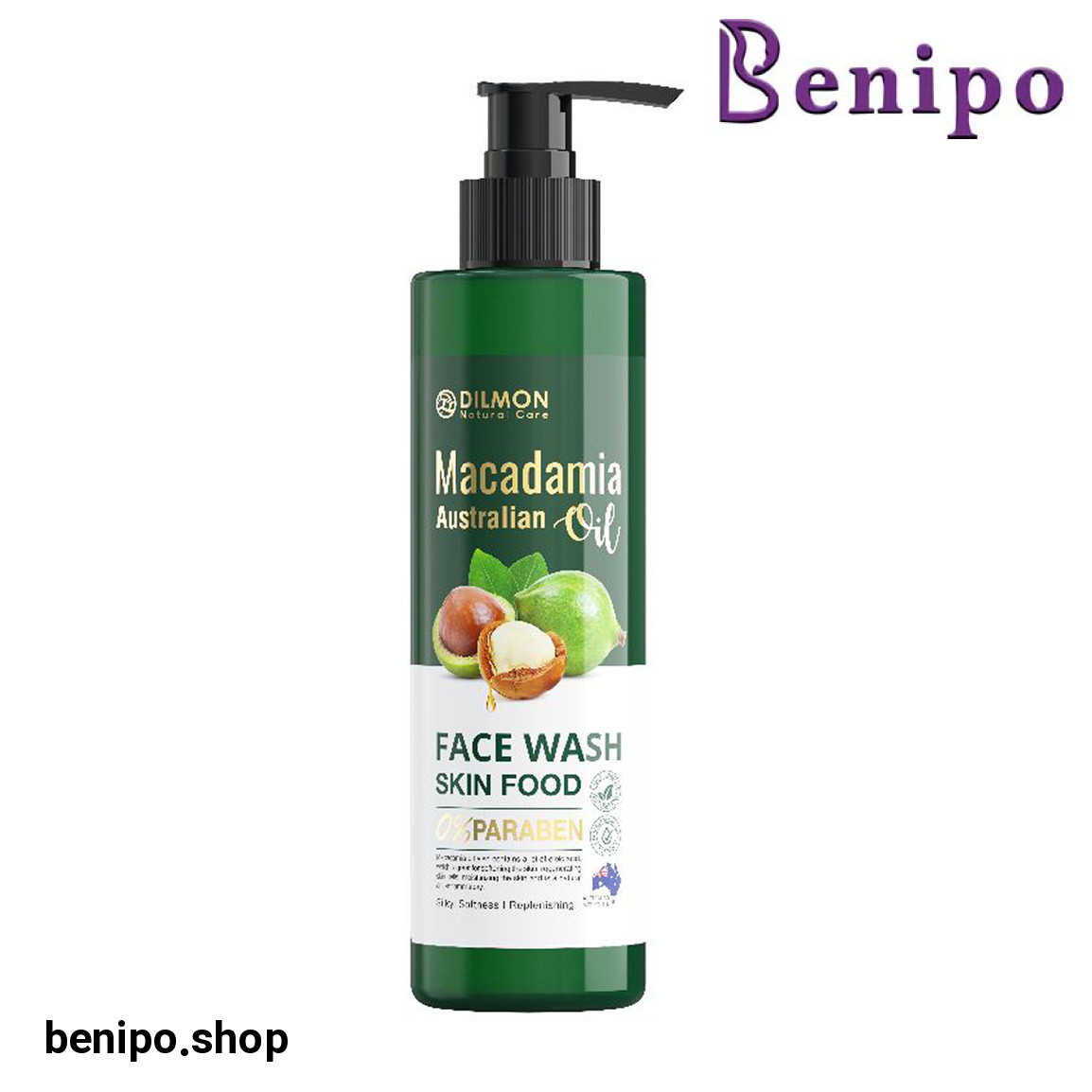 ژل شستشوی صورت کرمی حاوی روغن ماکادمیا حجم 250 میل
