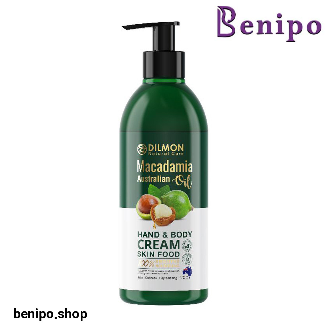 کرم مرطوب کننده دست و بدن حاوی روغن ماکادمیا حجم 350 میل