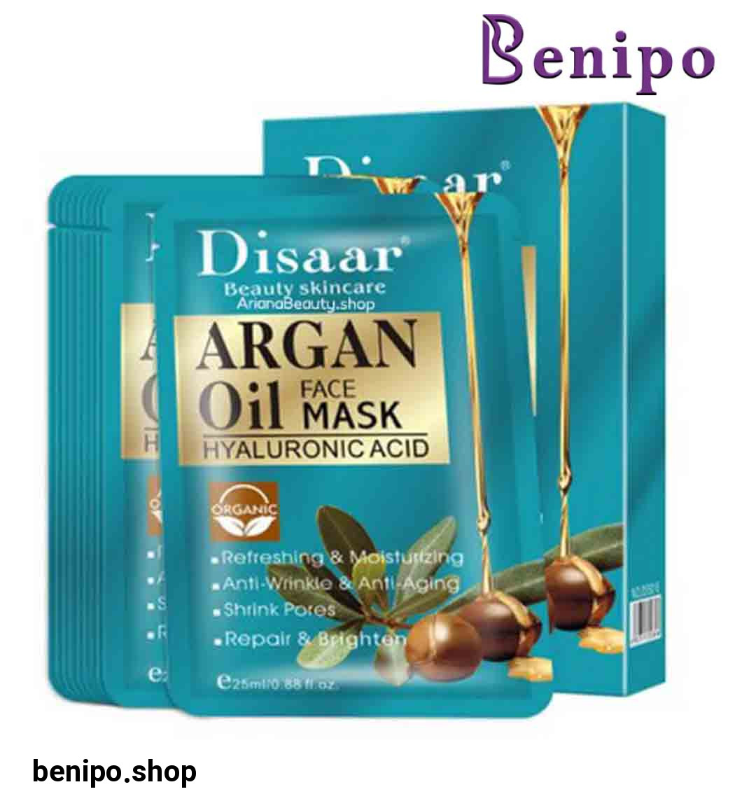 ماسک ورقه ای صورت حاوی روغن آرگان و هیالورونیک اسید 25میل