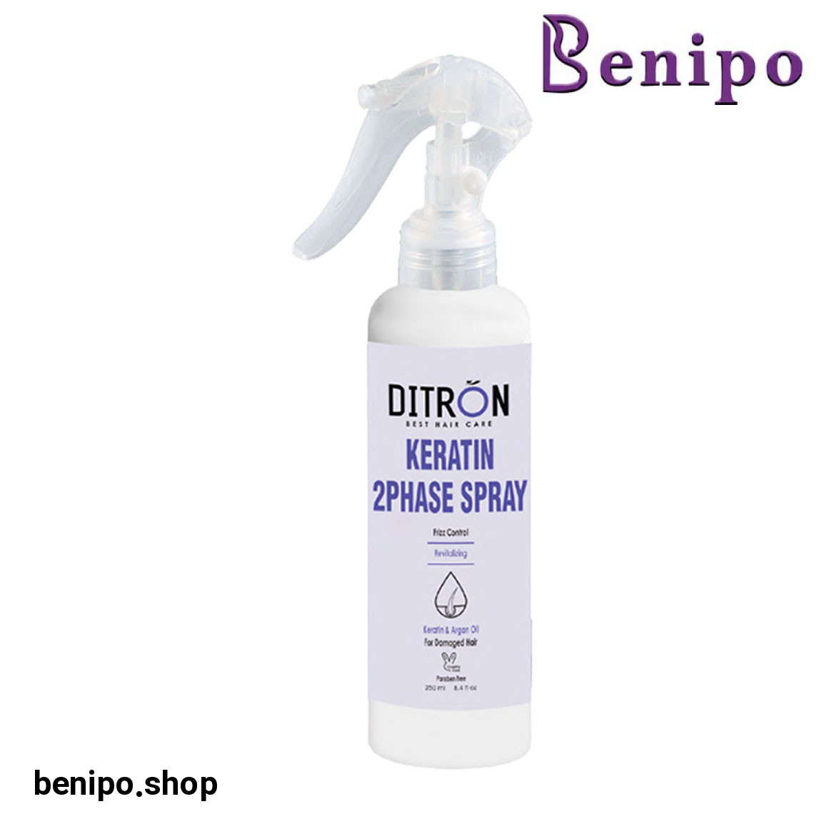 اسپری دو فاز رطوبت رسان مو حاوی کراتین و روغن آرگان حجم 250 میل