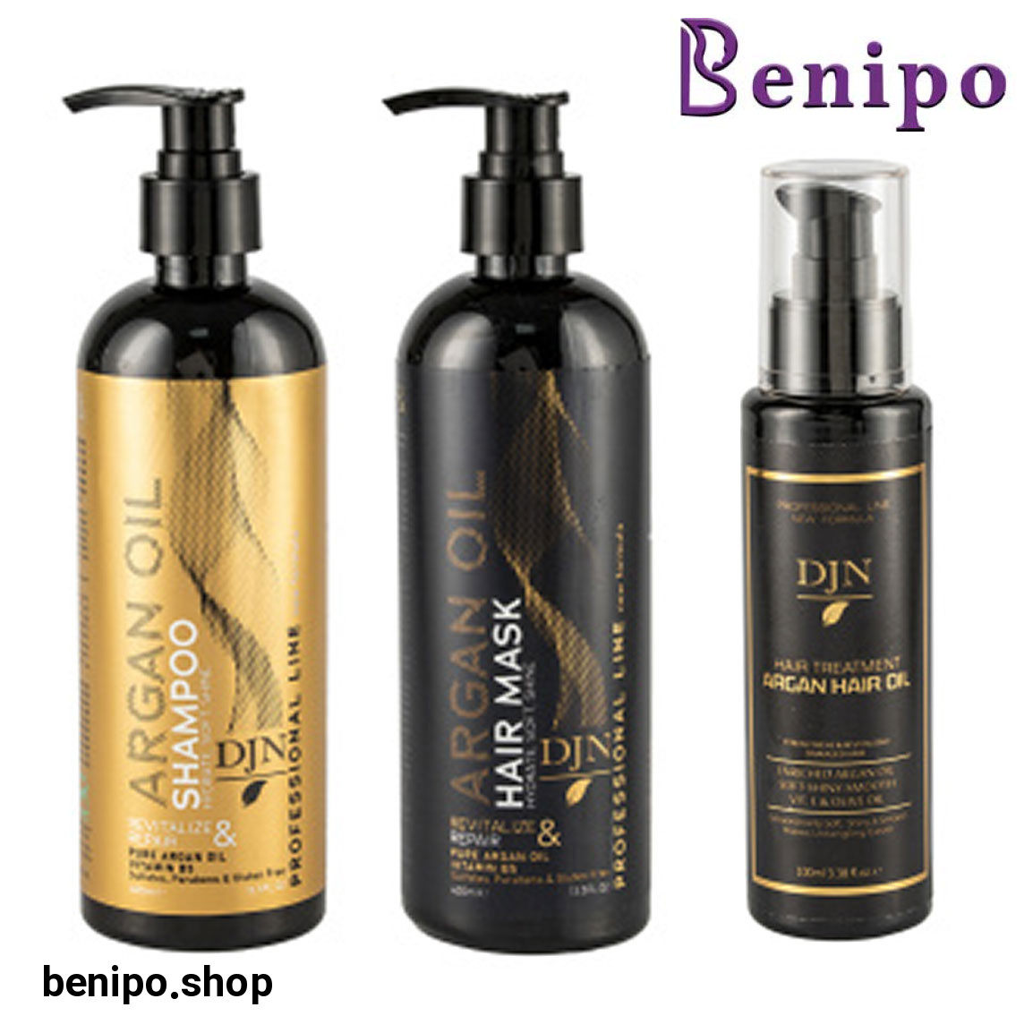 پک 3 عددی شامپو و ماسک مو و روغن مو حاوی آرگان