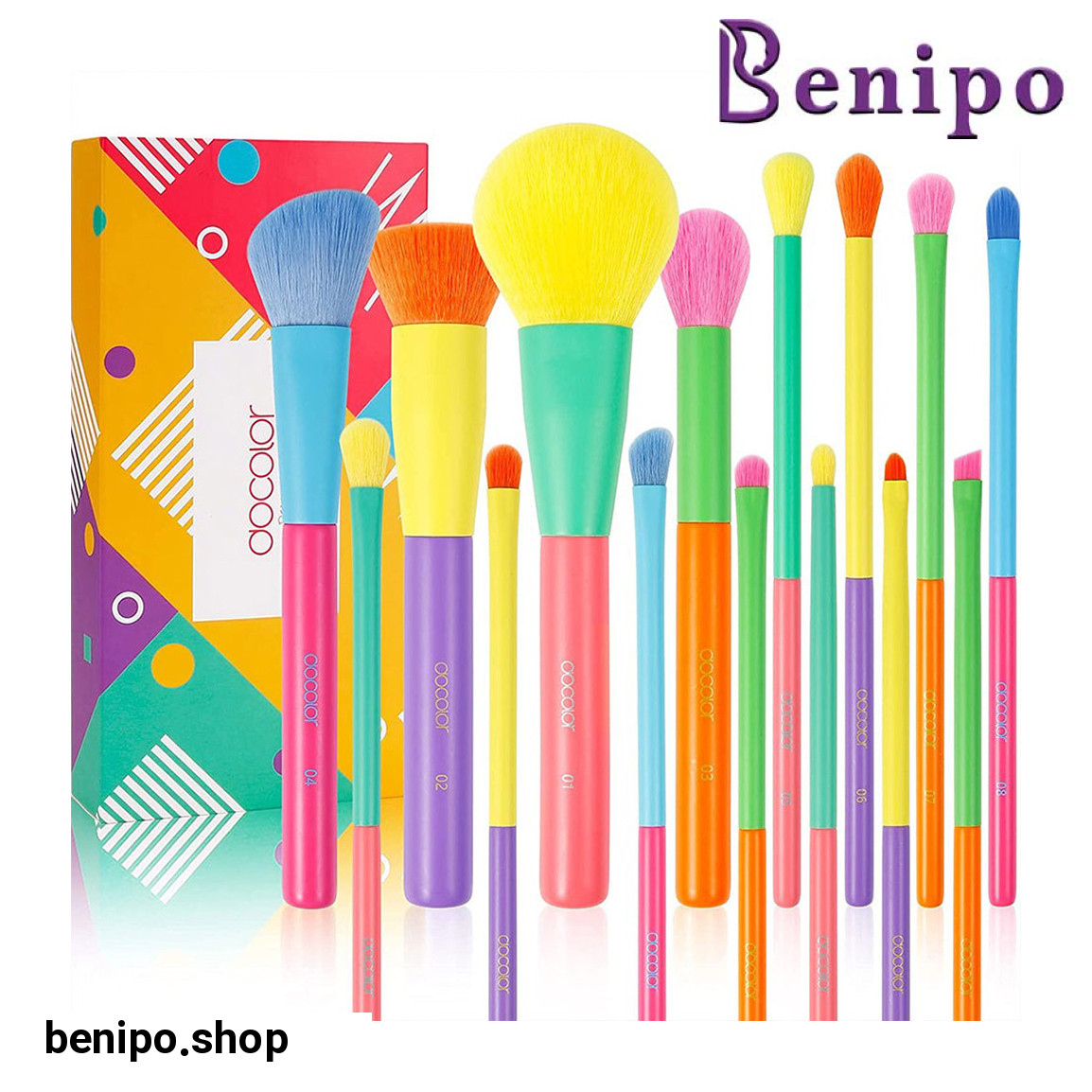 ست براش مدل Rainbow بسته 15 عددی