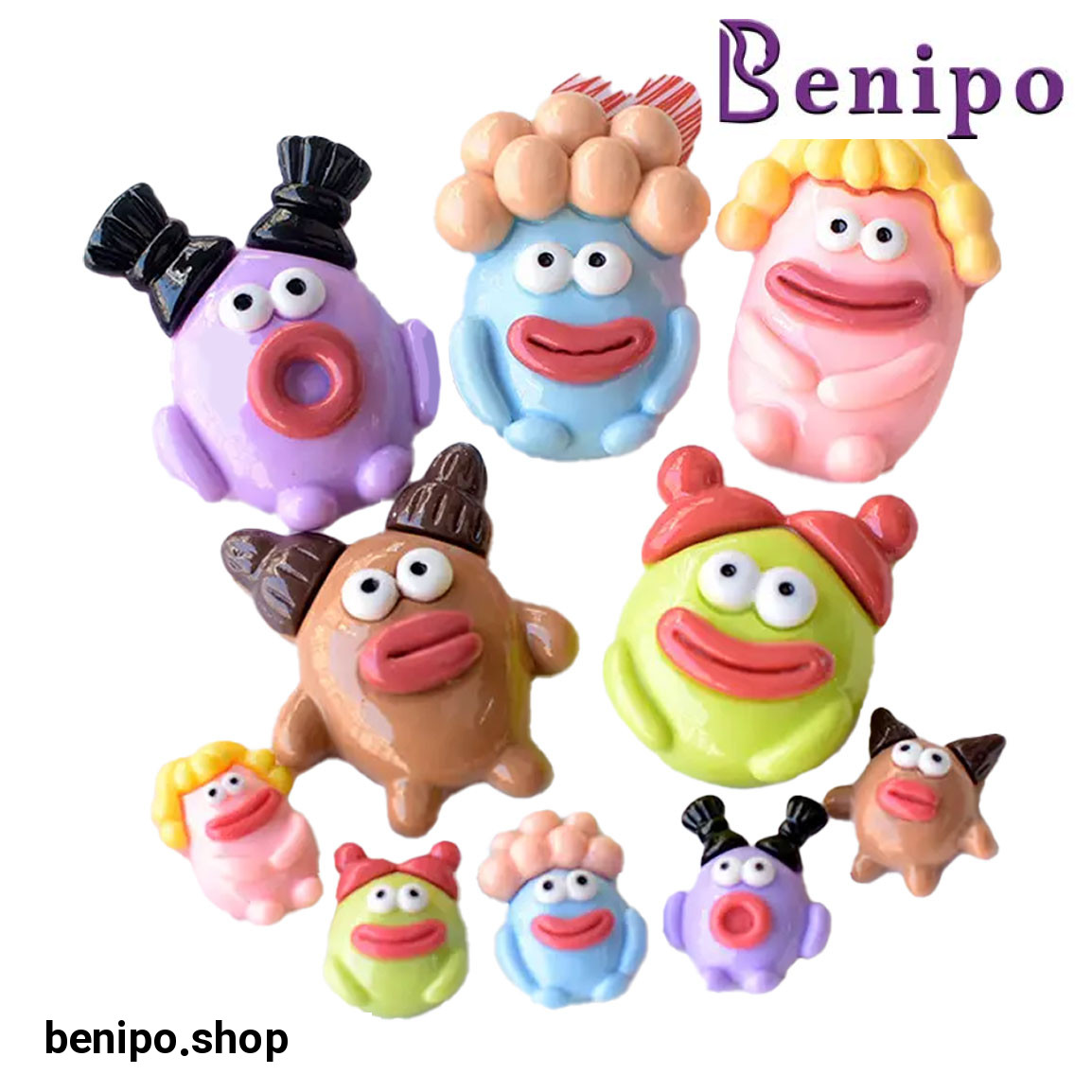 پیکسل عروسکی ناخن طرح بوس بوسی مدل PS005 بسته 10 عددی