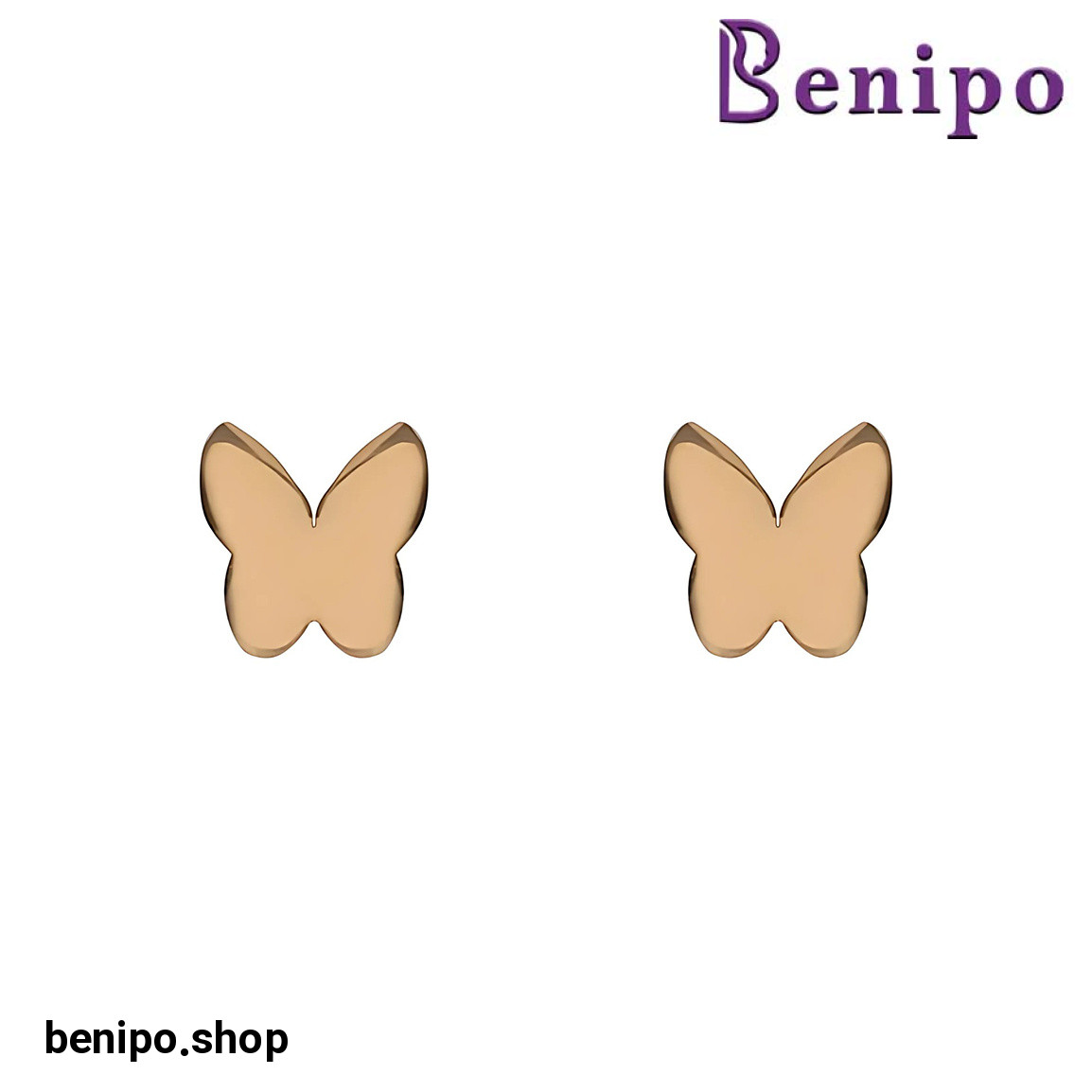 گوشواره طلا میخی برجسته مدل پروانه