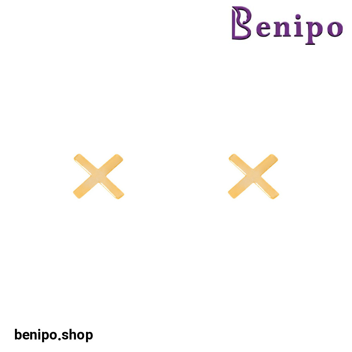 گوشواره طلا میخی مدل ضربدر