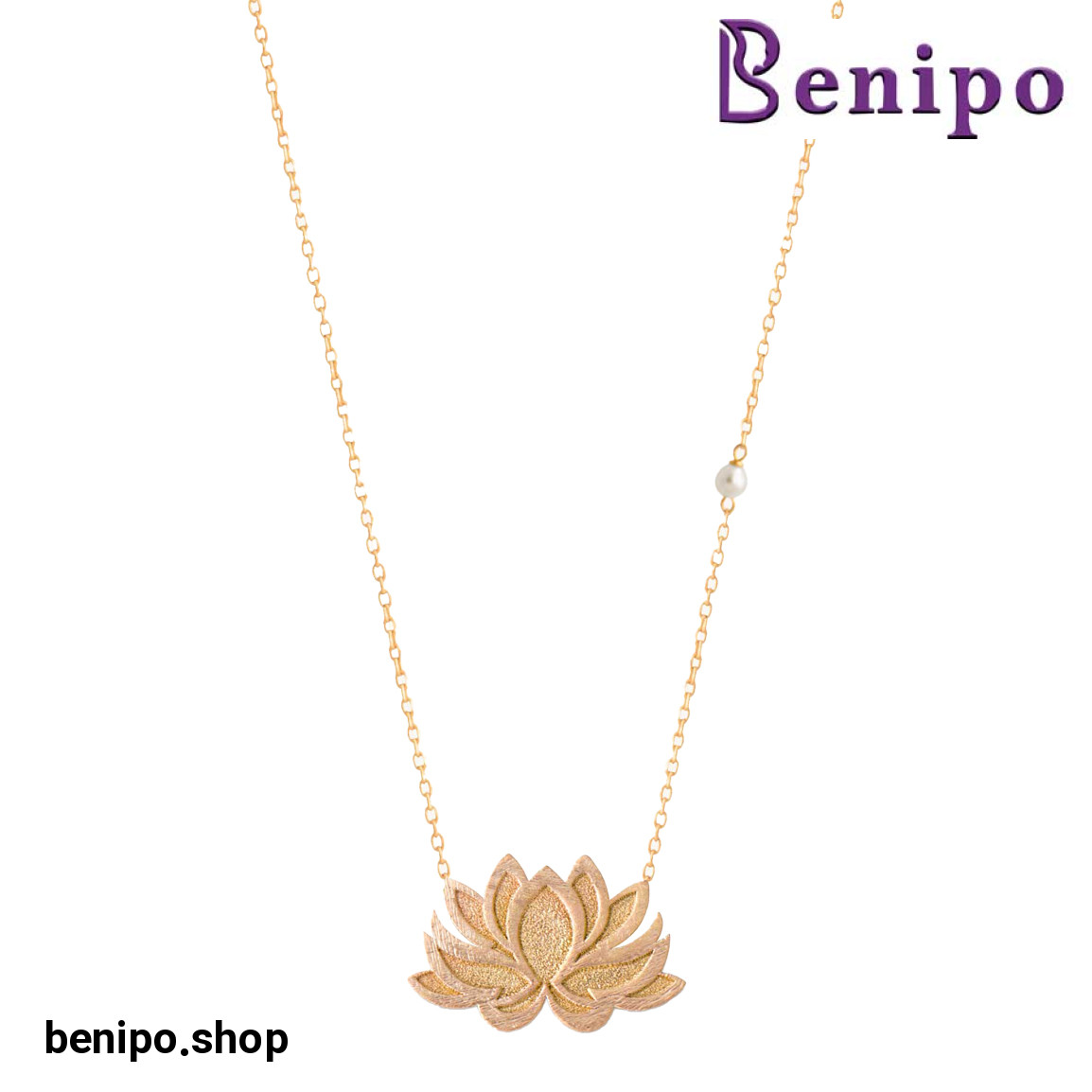 گردنبند طلا گل نیلوفر