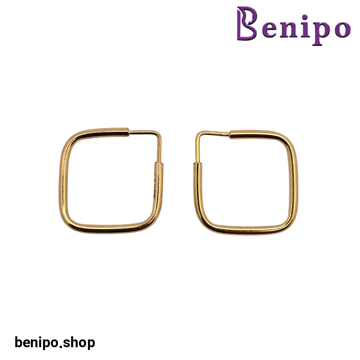 گوشواره طلا لوزی 10 میلی متر