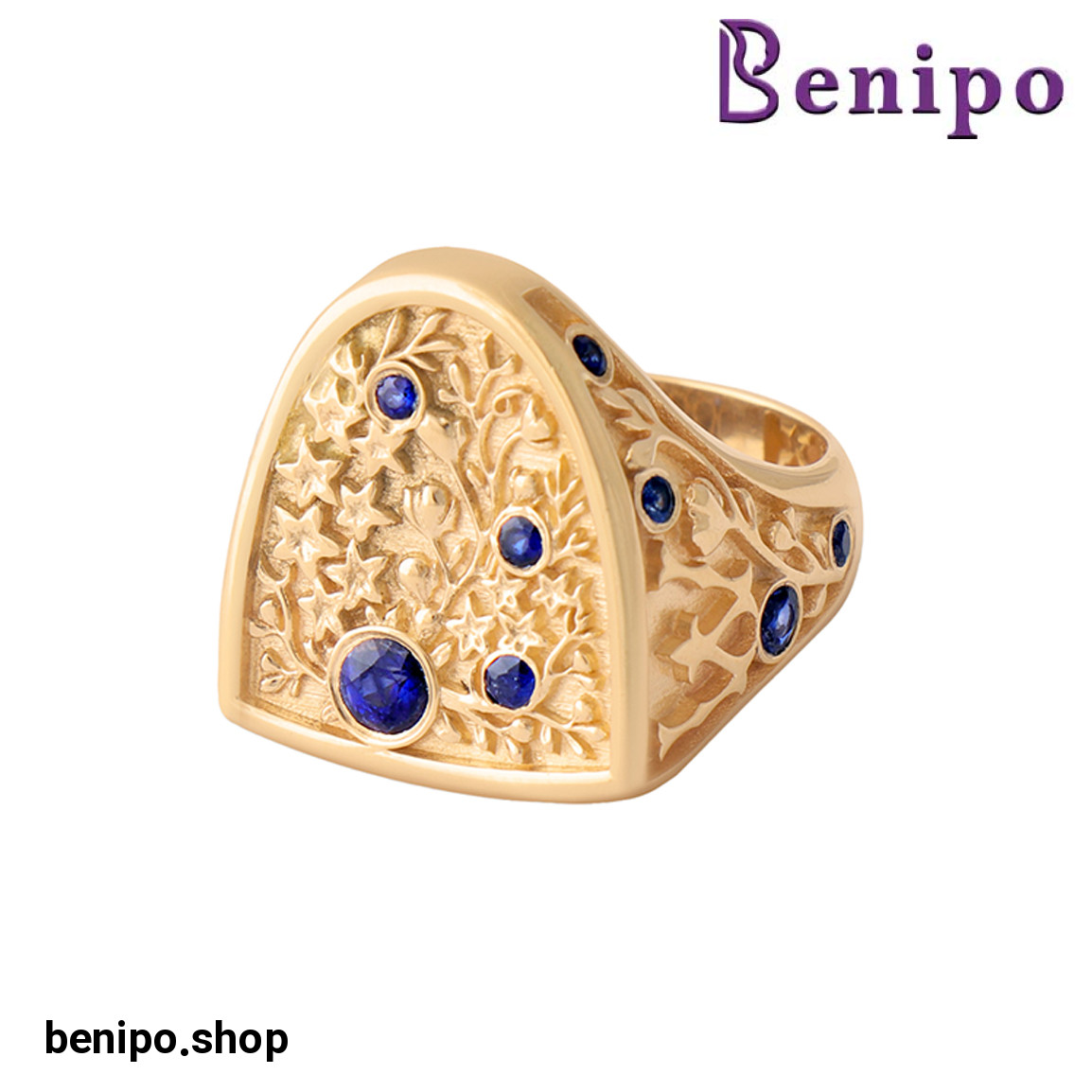 گردنبند طلا ویکتوریا با نگین یاقوت کبود