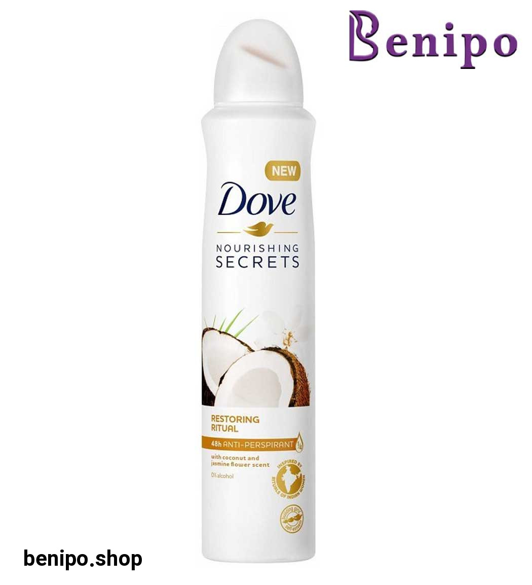 اسپری ضد تعریق زنانه با رایحه نارگیل و یاس حجم 250 میل