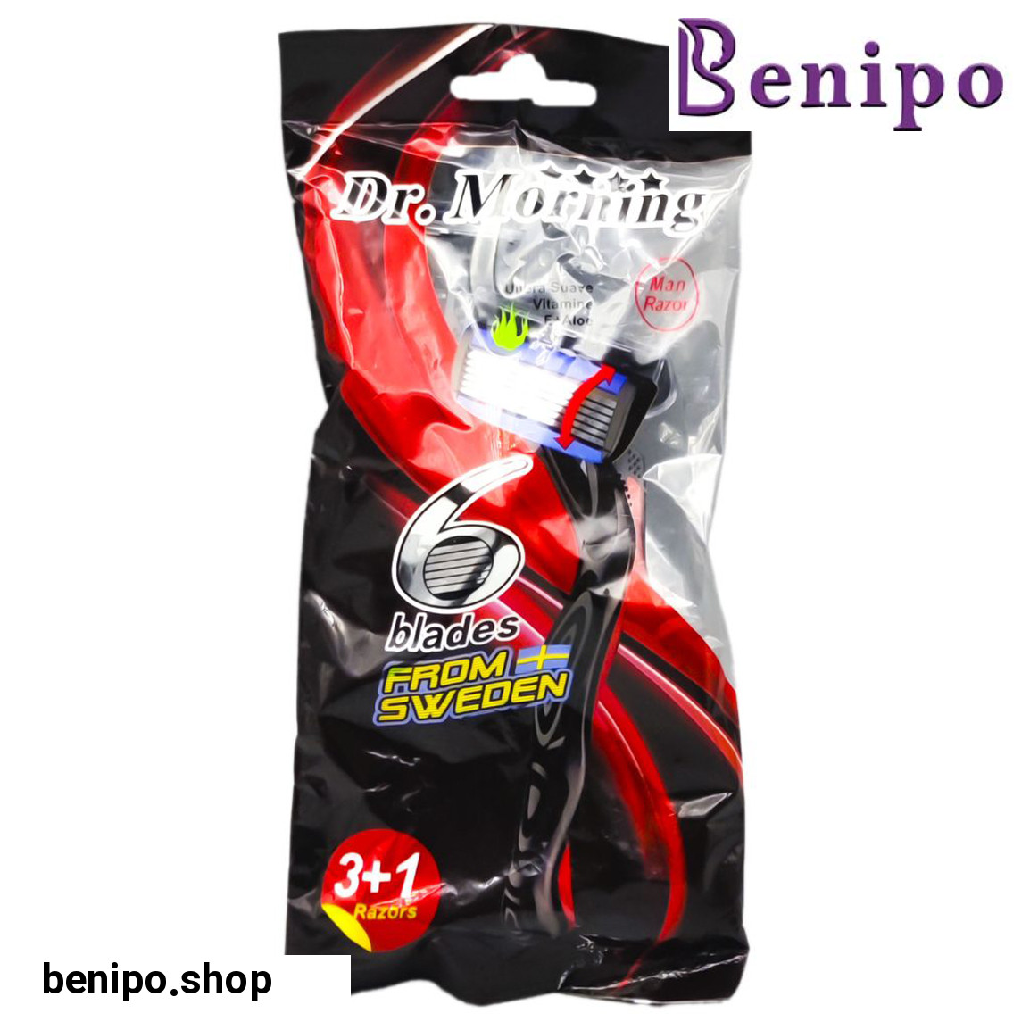 خودتراش مدل 6Blades M بسته 4 عددی