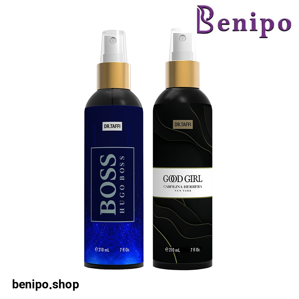 پک 2 عددی بادی اسپلش مردانه مدل Hugo Boss و بادی اسپلش زنانه مدل Good Girl حجم 210 میلی لیتر