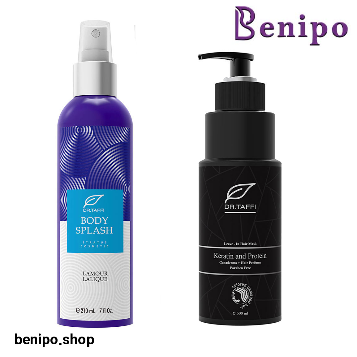 پک 2 عددی بادی اسپلش زنانه مدل Lalique Lamore حجم 210 میلی لیتر و ماسک مو ترمیم کننده مناسب مو رنگ شده و آسیب دیده حجم 500 میلی لیتر