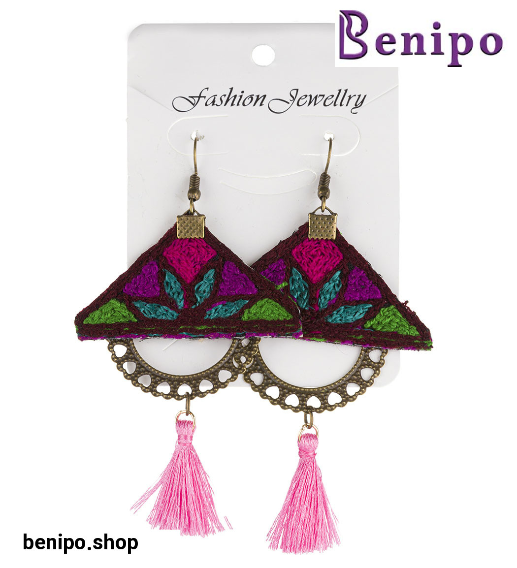 گوشواره پارچه ای مدل پنجره کد 121