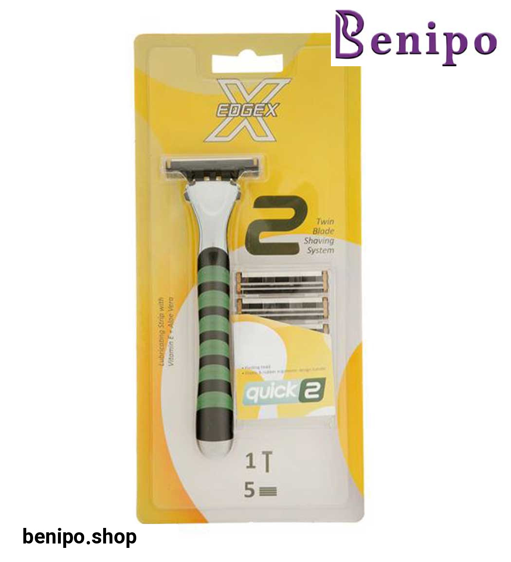 تیغ اصلاح 2 لبه کوئیک 2 به همراه 5 یدک