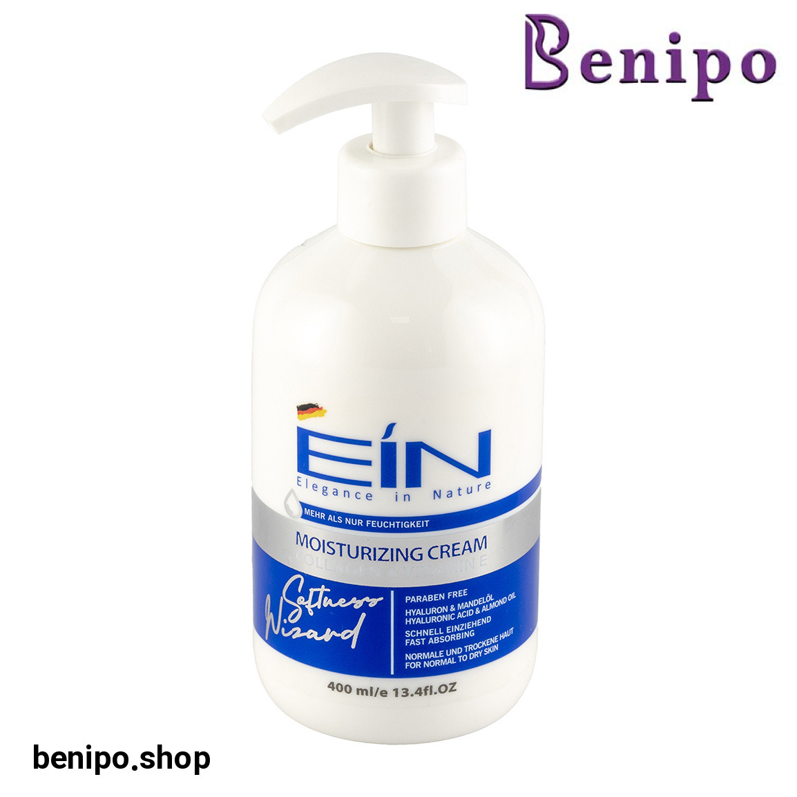 کرم نرم کننده و مرطوب کننده حاوی کلاژن و هیالورونیک اسید حجم 400 میل