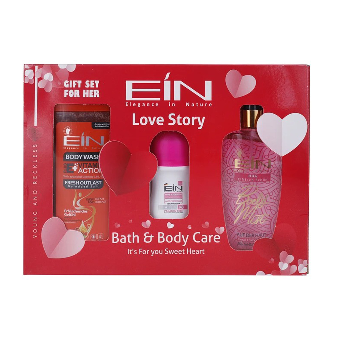 ست هدیه سه تیکه بادی اسپلش، شامپو بدن و مام رول زنانه