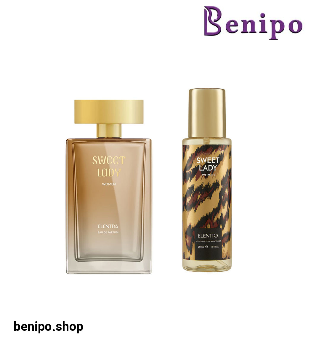ادوپرفیوم زنانه مدل Sweet Lady به همراه بادی اسپلش زنانه مدل Sweet Lady