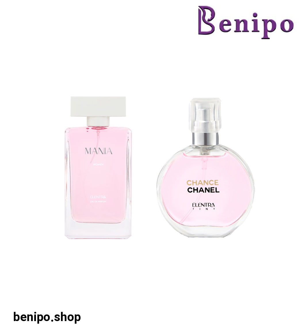 عطر جیبی زنانه تاینی مدل Chanel Chance به همراه ادوپرفیوم زنانه مدل Mania