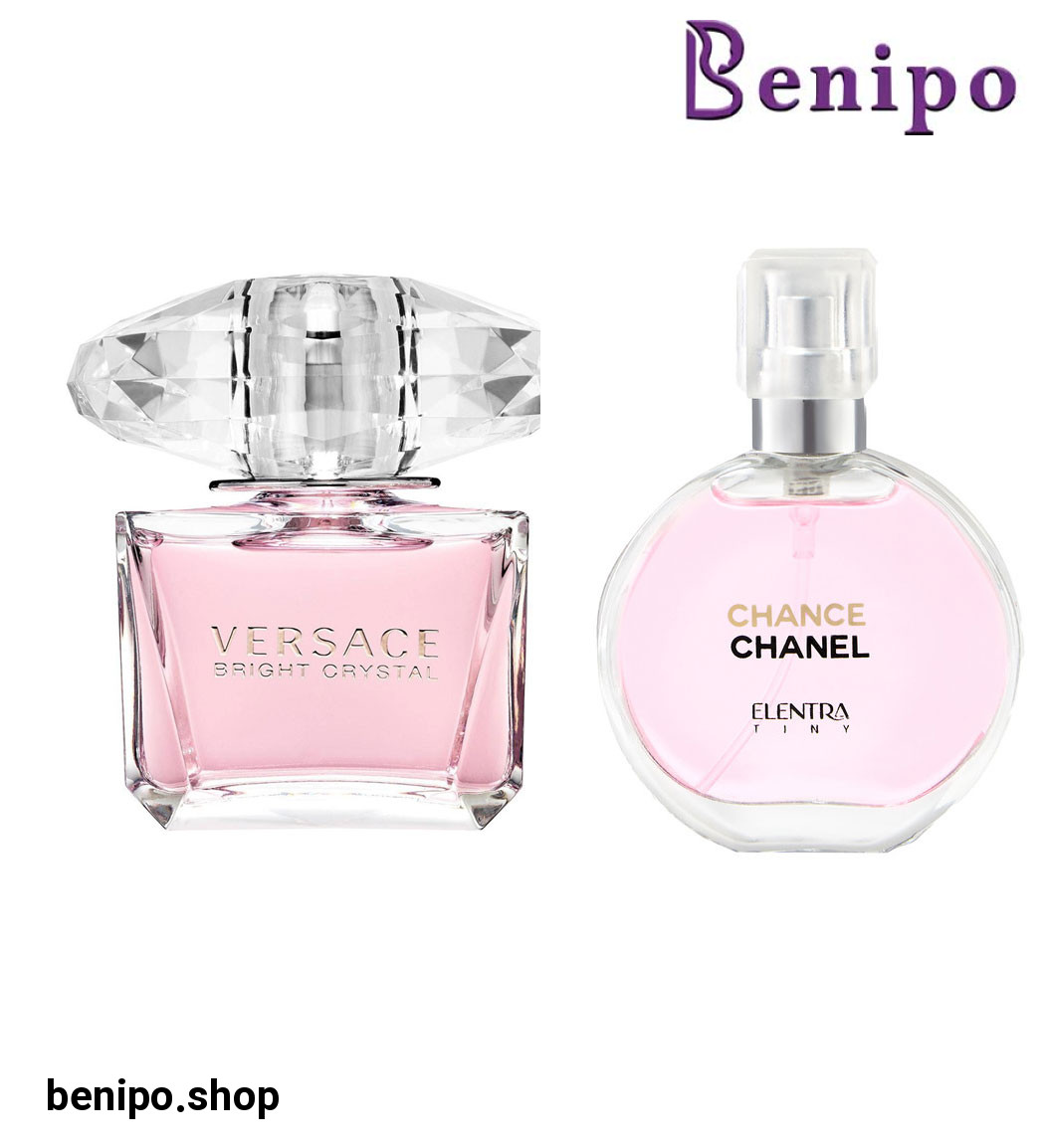 عطر جیبی زنانه تاینی مدل Chanel Chance به همراه عطر جیبی زنانه مدل Versace Bright Crystal