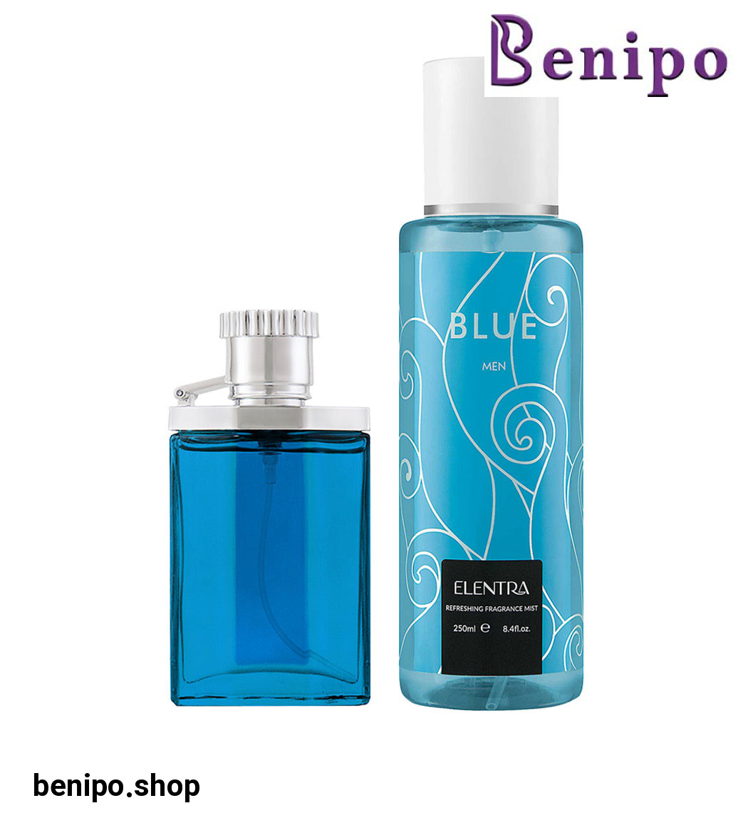 عطر جیبی مردانه مدل Desire Blue به همراه بادی اسپلش مردانه مدل Blue