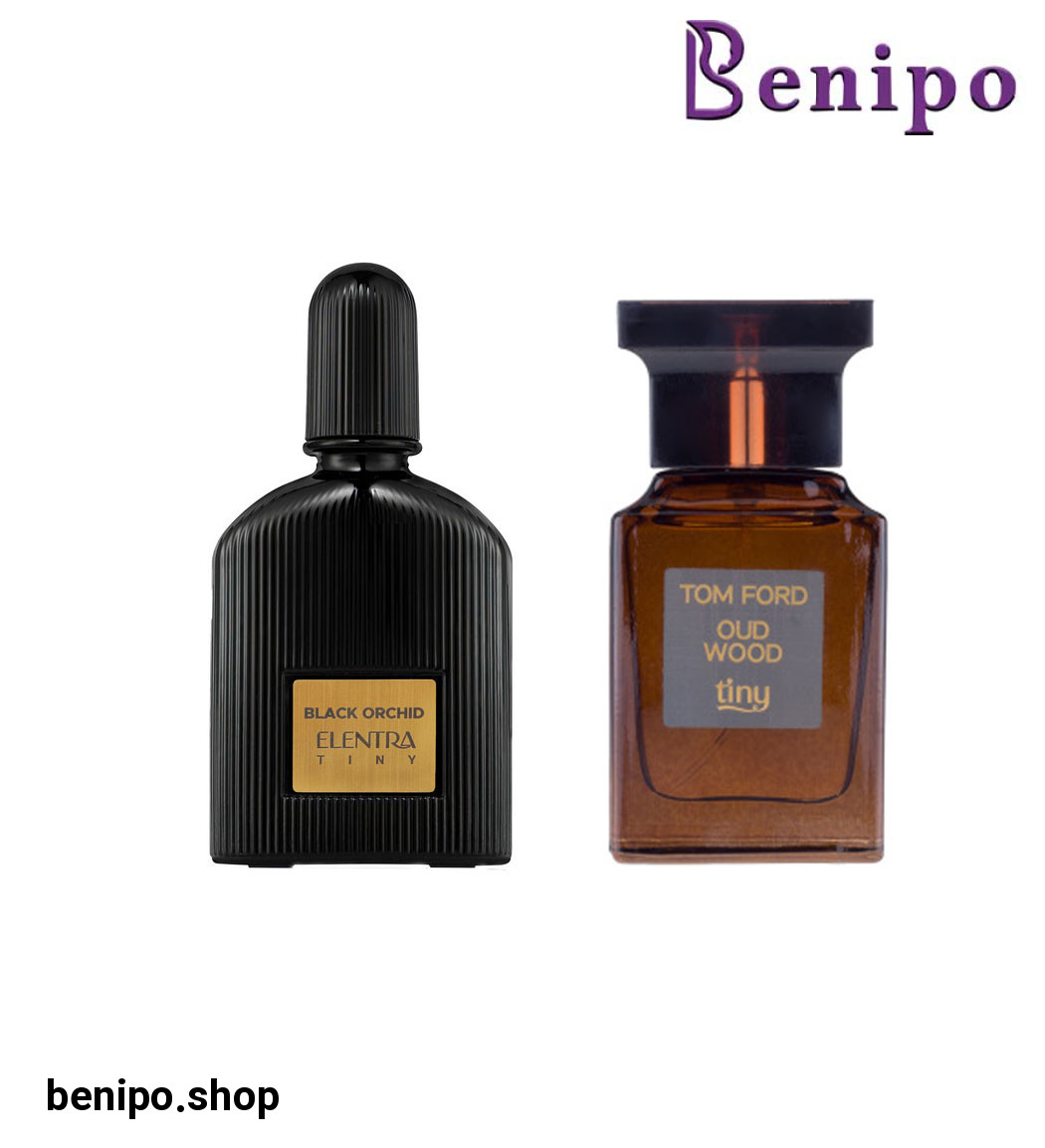 عطر جیبی مردانه و زنانه تاینی Oud Wood به همراه عطر جیبی زنانه تاینی مدل Tom Ford Black Orcid