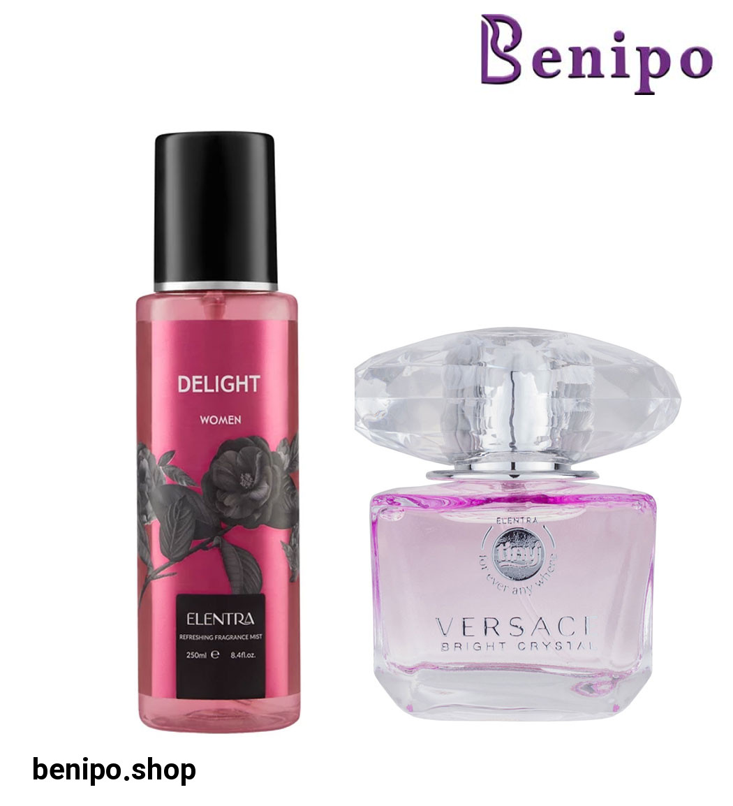 عطر جیبی زنانه مدل Versace Bright Crystal به همراه بادی اسپلش زنانه مدل Delight