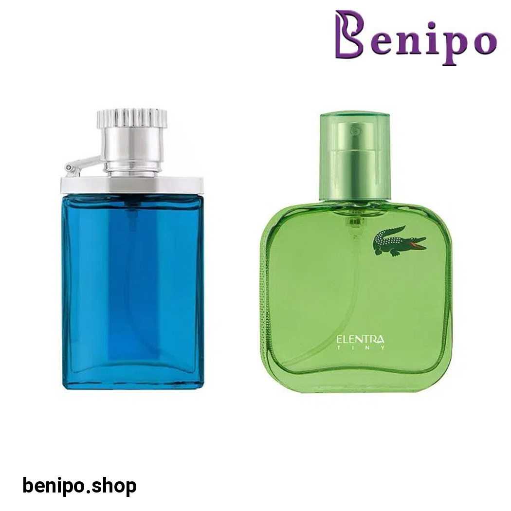 پک دو عددی عطر جیبی مردانه مدل Lacoste Essentional و Desire Blue حجم 35 میلی لیتر