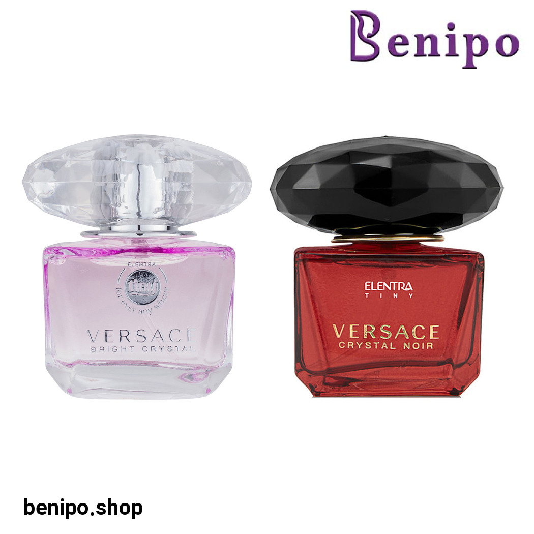 پک دو عددی عطر جیبی زنانه مدل Versace Crystal Noir و Versace Bright Crystal
