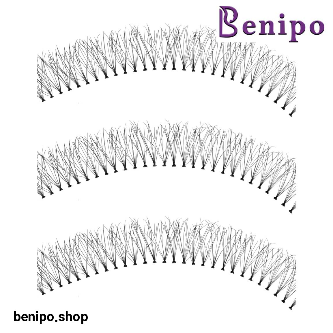 مژه ریسه ای سایز 12 بسته 3 عددی