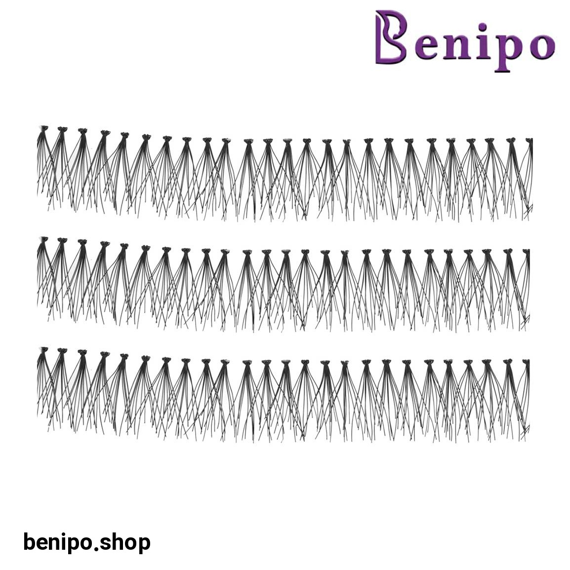 مژه ریسه ای سایز 8 بسته 3 عددی