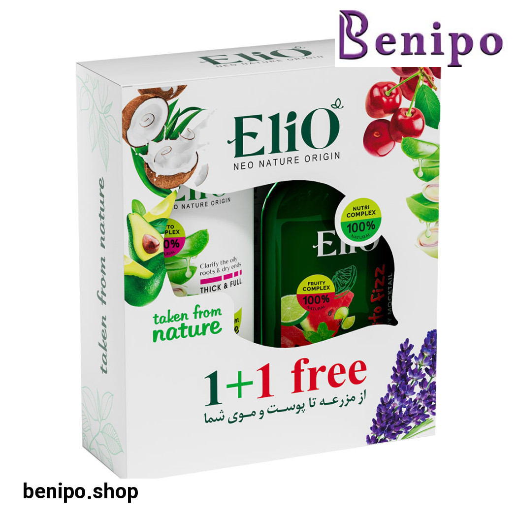 پک دو عددی شامپو مو چرب بالانس کننده لمون گرس و شامپو بدن موهیتو سبز رایگان