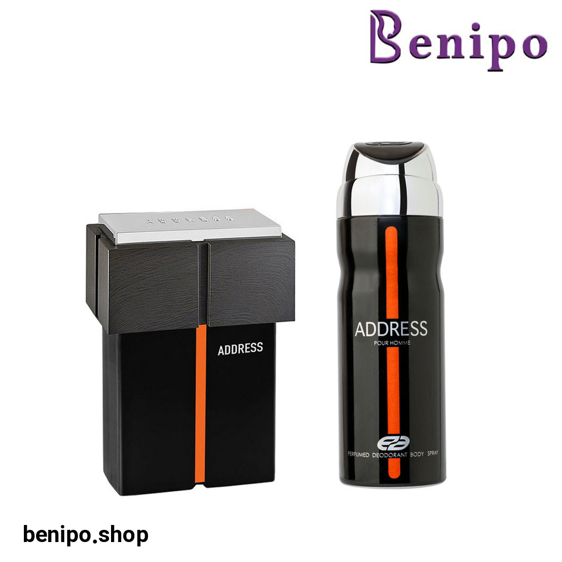 ادو تویلت مردانه مدل Address حجم 100 میلی لیتر به همراه اسپری خوشبو کننده بدن مردانه مدل Adress حجم 200 میلی لیتر