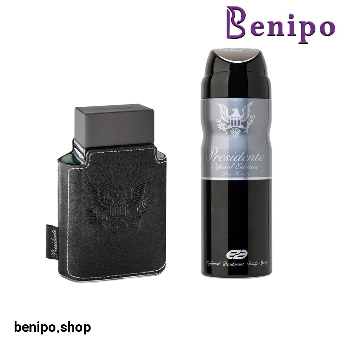 ادو تویلت مردانه مدل Presidente حجم 100 میلی لیتر به همراه اسپری خوشبو کننده بدن مردانه مدل Presidente حجم 200 میلی لیتر