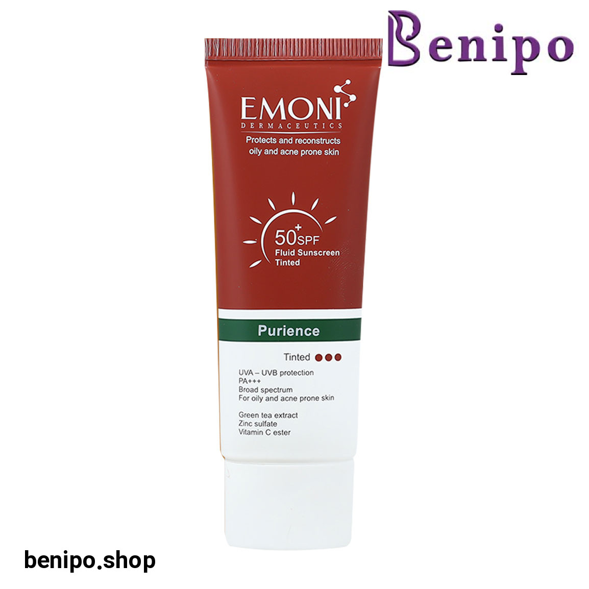 فلوئید ضد آفتاب رنگی با SPF50 مناسب پوست چرب و داراى آکنه حجم 50 میلی لیتر