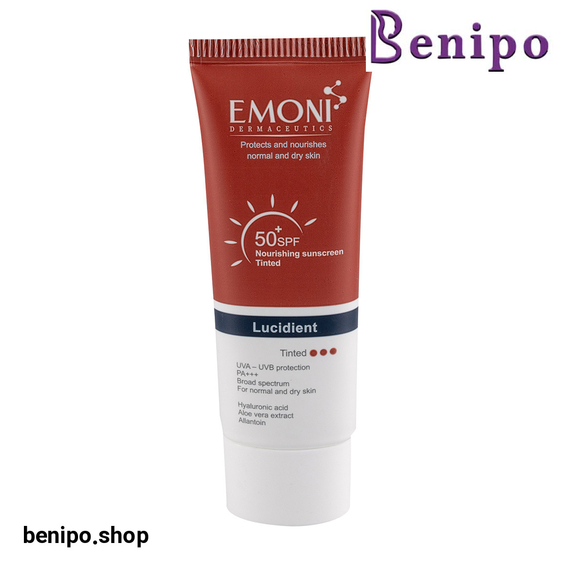 کرم ضد آفتاب رنگی  با SPF50 مناسب پوست نرمال تا خشک حجم 50 میلی لیتر