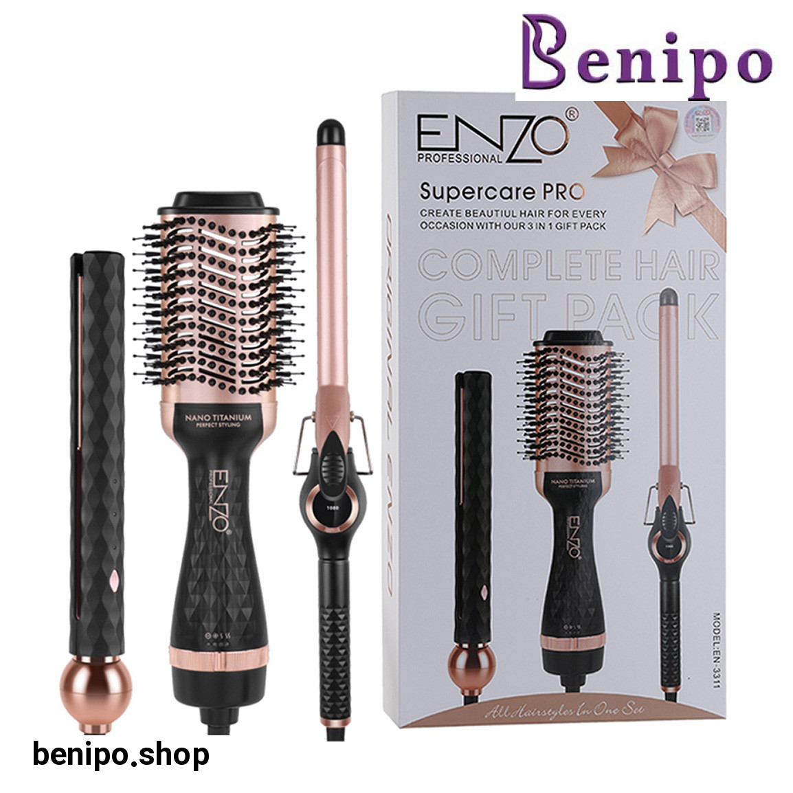 ست سه تکه اتو، فرکننده و حالت دهنده مو مدل EN-3311