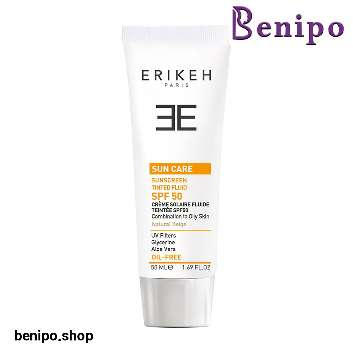 فلوئید ضد آفتاب بژ طبیعی و فاقد چربی دارای spf50 حجم 50میل