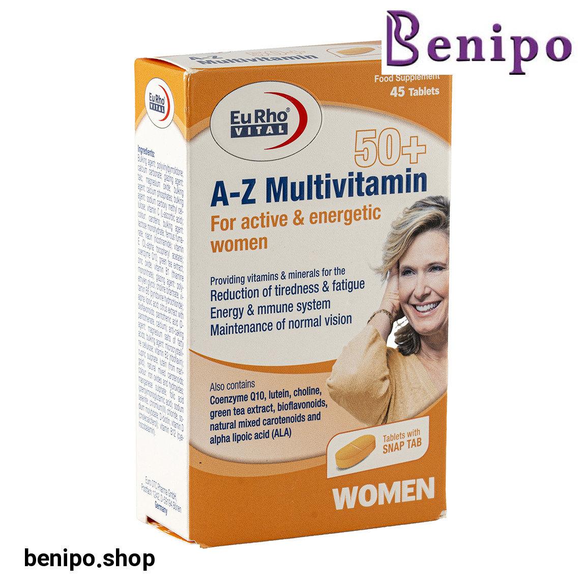 قرص مولتی ویتامین A و Z بانوان بالای 50 سال بسته 45 عدد