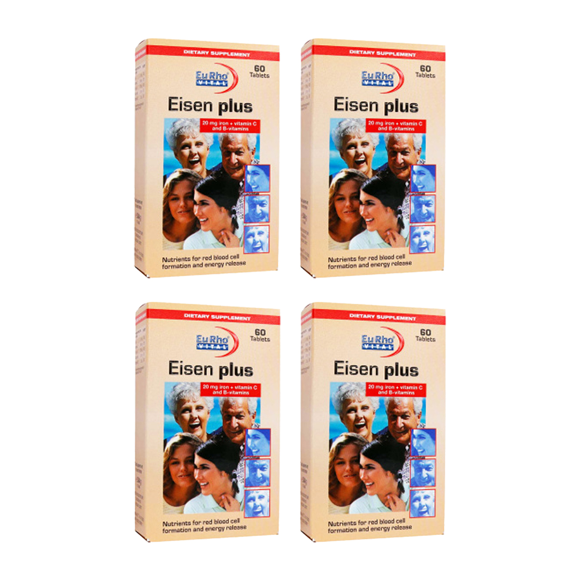 پک 4 عددی قرص آهن مدل Eisen Plus بسته 60 عددی