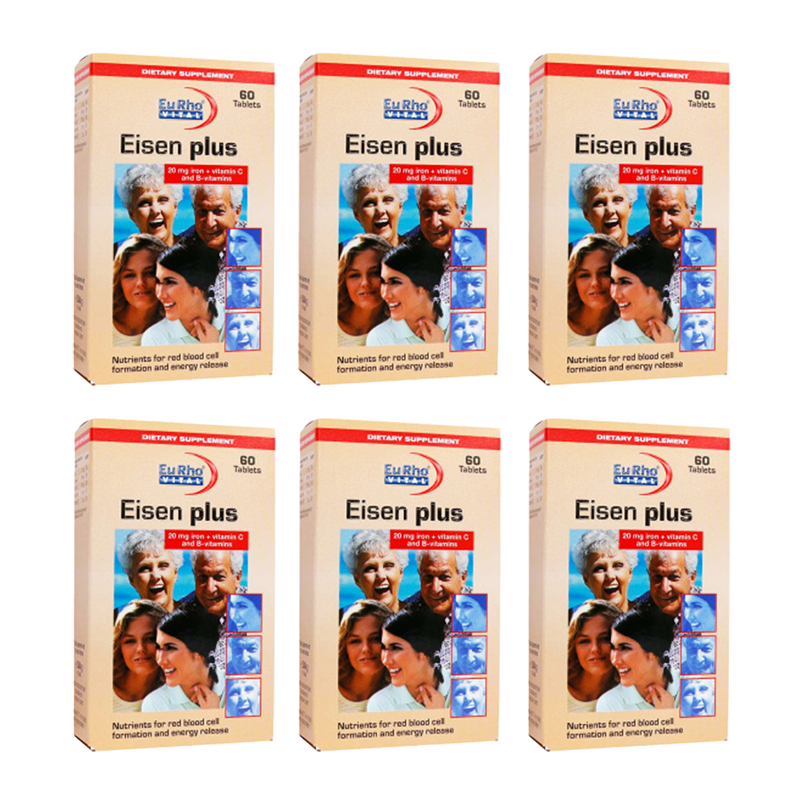 پک 6 عددی قرص آهن مدل Eisen Plus بسته 60 عددی